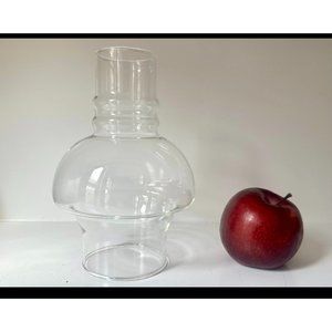 Vintage Hurricane Lampshade, Clear Glass Hurricane Chimney, Mid Century Lighting